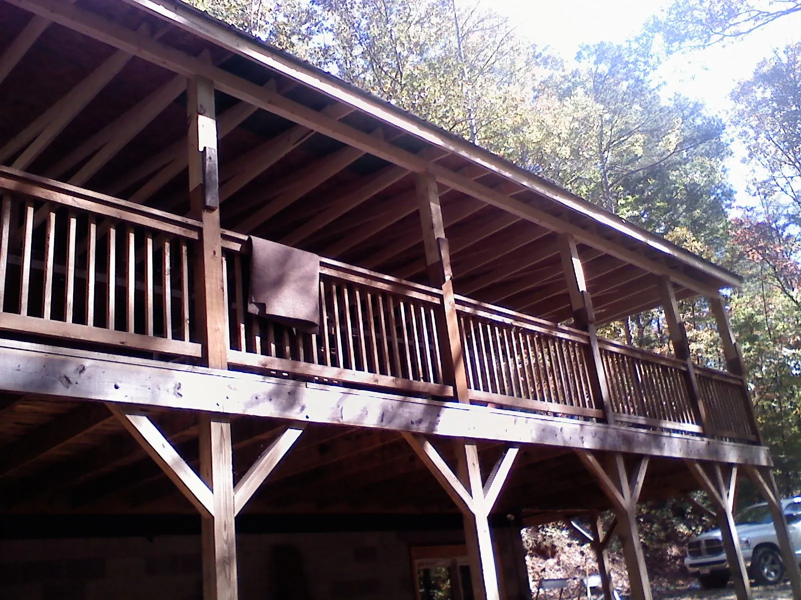 Timber framing under a new elevated porch and deck — Roof Leak Repair in Glenburn by Roofing Brothers